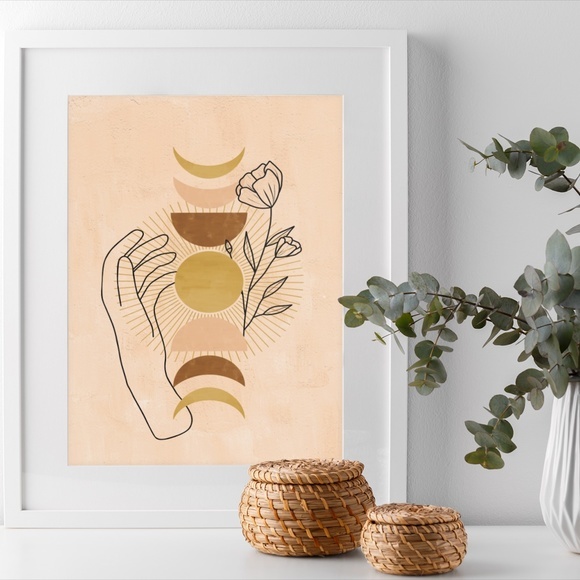 Wall Art Bohemian Celestial Hands Print Poster Illustration Unframed - Picture 3 of 6